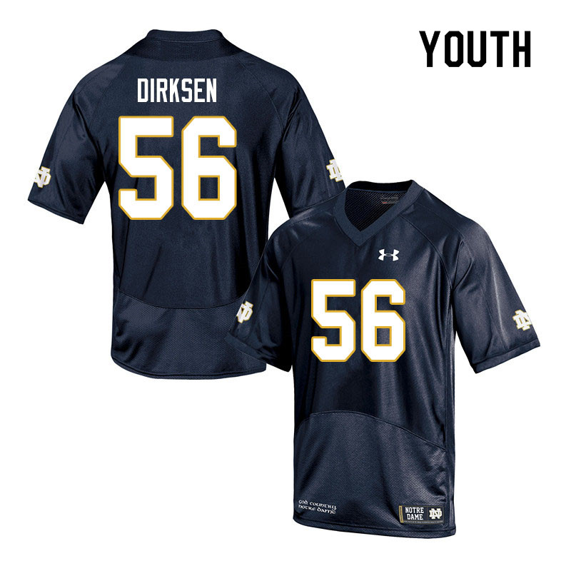 Youth #56 John Dirksen Notre Dame Fighting Irish College Football Jerseys Sale-Navy